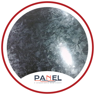 Acabado galvanizado en lámina de acero.