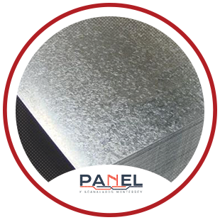 Acabado zintroalum en lámina de acero.